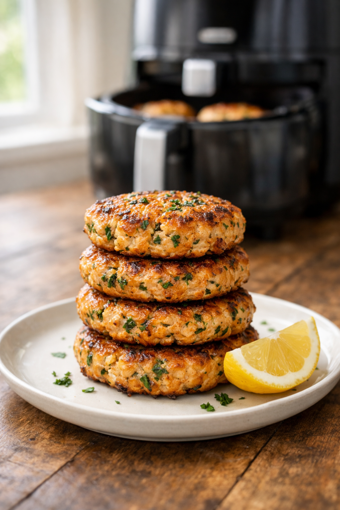 Easy Air Fryer Salmon Patties with Fresh Herbs