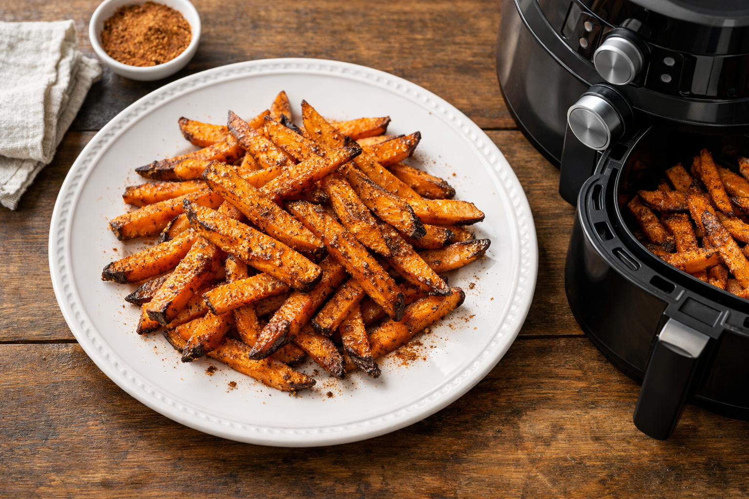 Air Fryer Sweet Potato Fries with Cinnamon Chili