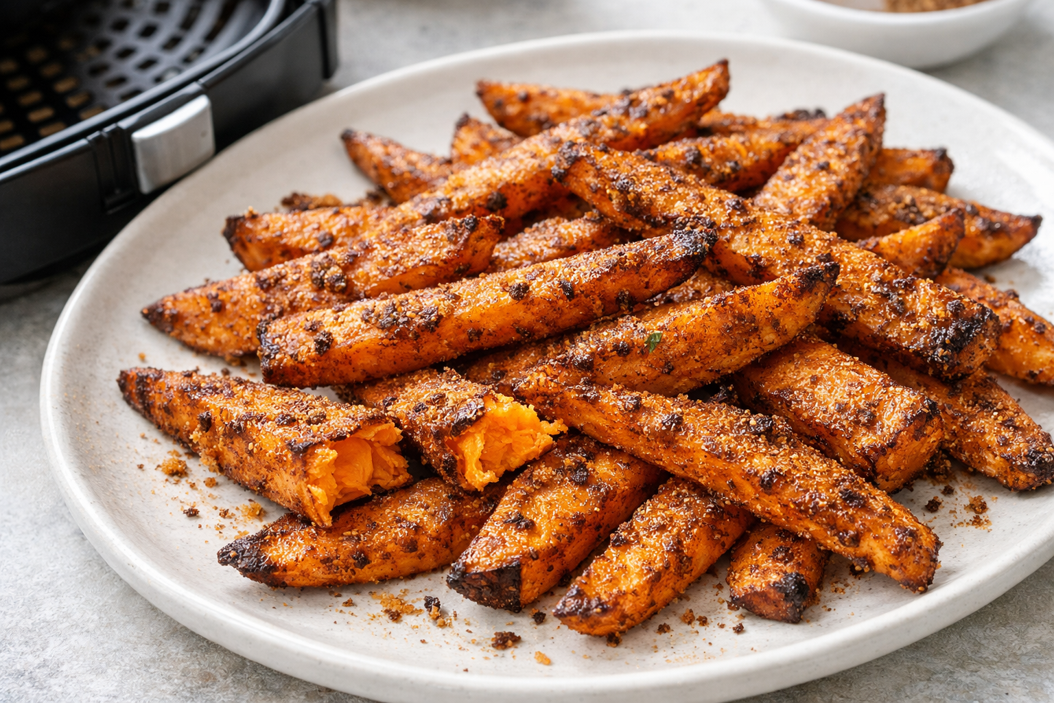 Air Fryer Sweet Potato Fries with Cinnamon Chili