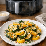 Air Fryer Roasted Zucchini and Squash with Parmesan