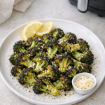 Air Fryer Broccoli with Lemon Pepper and Parmesan