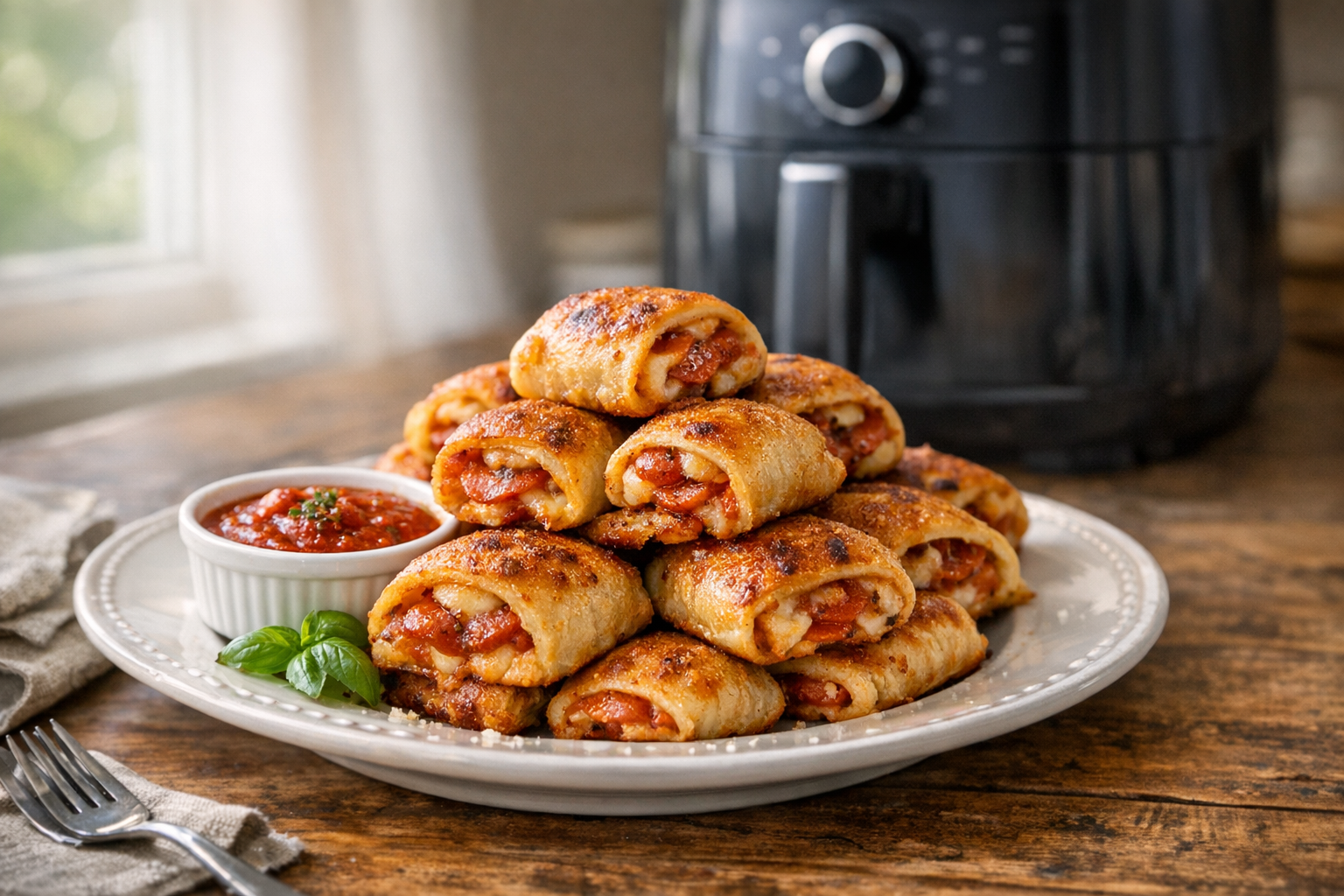 Air Fryer Pepperoni Pizza Rolls (Homemade & Crispy)